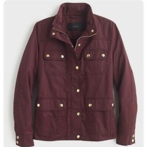 J Crew Downtown Field Jacket - medium burgundy